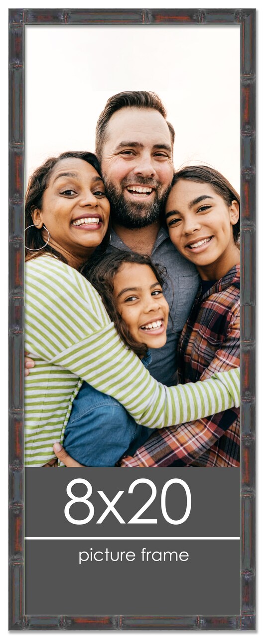 8x20 Thin Bamboo Picture Frame with UV-Resistant Acrylic & Acid Free Backing, Available in 2 Finishes - Gold and Brown